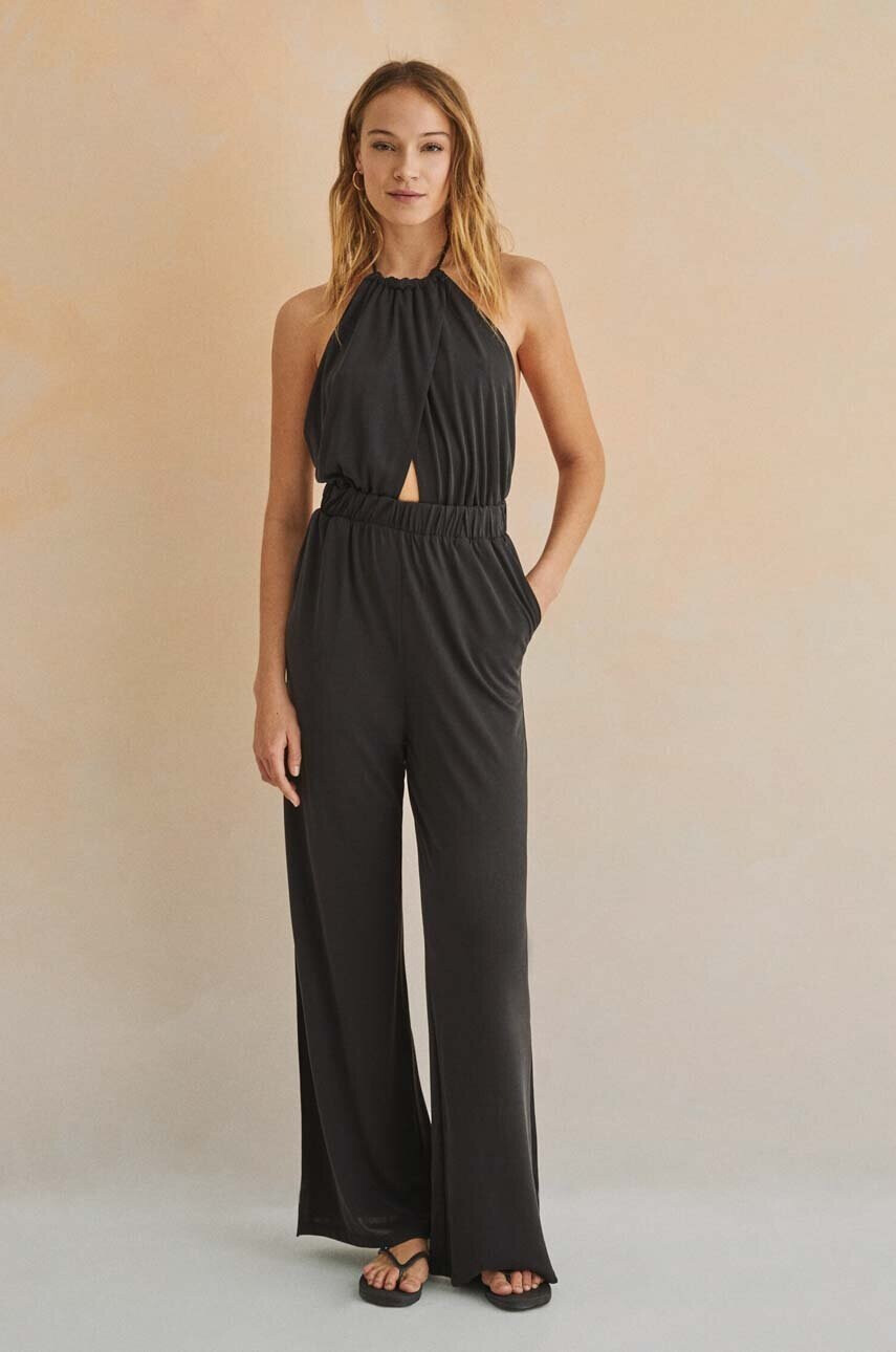 women'secret Гащеризон BAMBOO в черно с гол гръб 5545121 - Pepit.bg
