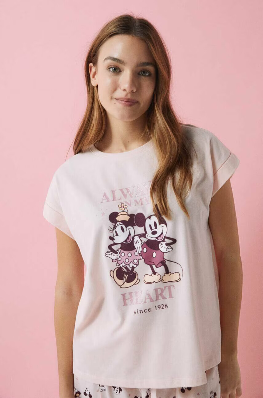 women'secret Пижама Mickey&Minnie дамска в розово 3135203 - Pepit.bg