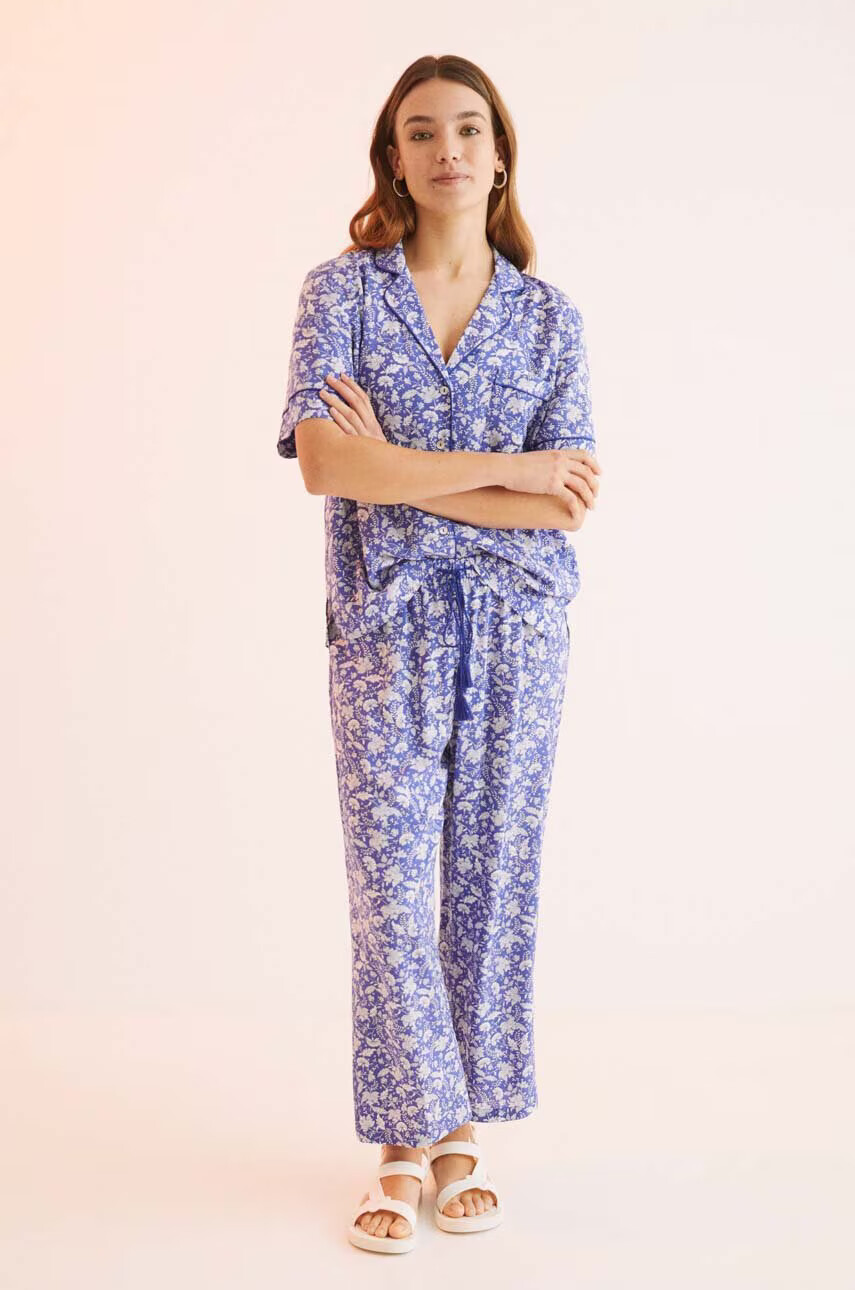 women'secret Пижама Mix & Match дамска в синьо 4855677 - Pepit.bg