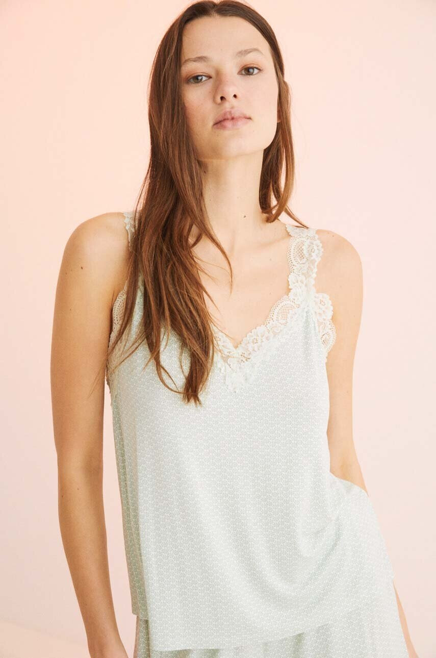women'secret Пижама SPRING SOFT TOUCH дамска в зелено 4755867 - Pepit.bg