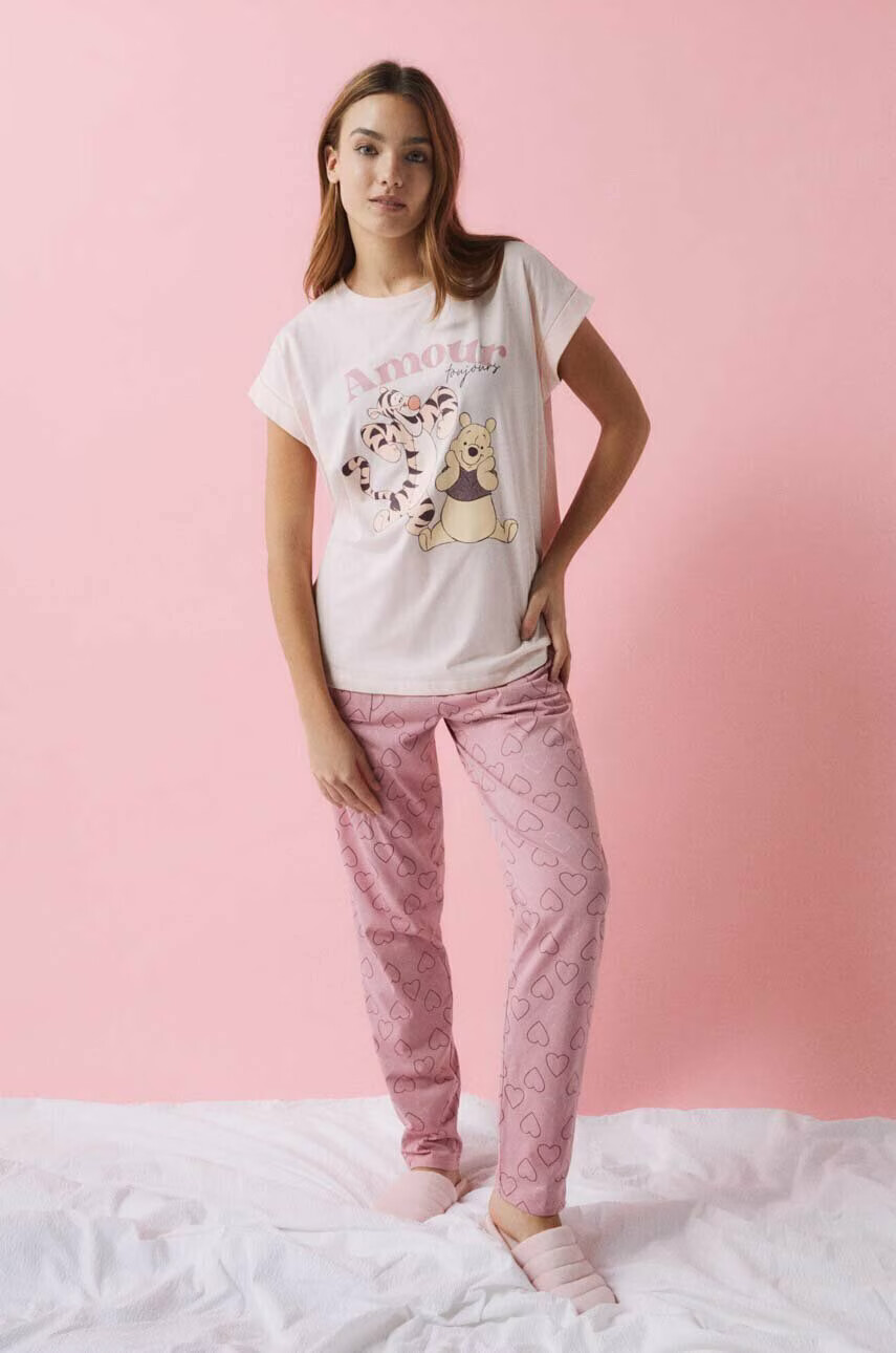women'secret Пижама Winnie the Pooh дамска в розово 3135201 - Pepit.bg