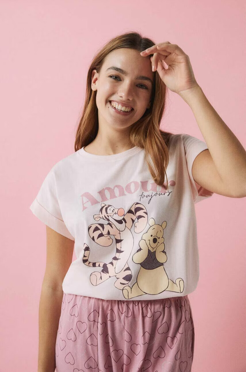women'secret Пижама Winnie the Pooh дамска в розово 3135201 - Pepit.bg