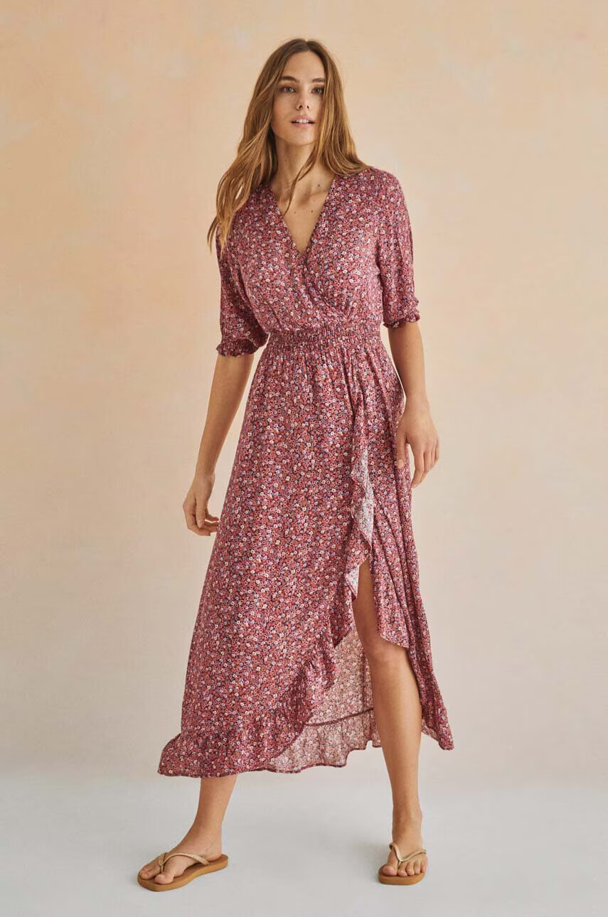 women'secret Рокля FOREVER RUFFLES в черно дълъг модел със стандартна кройка 5545137 - Pepit.bg