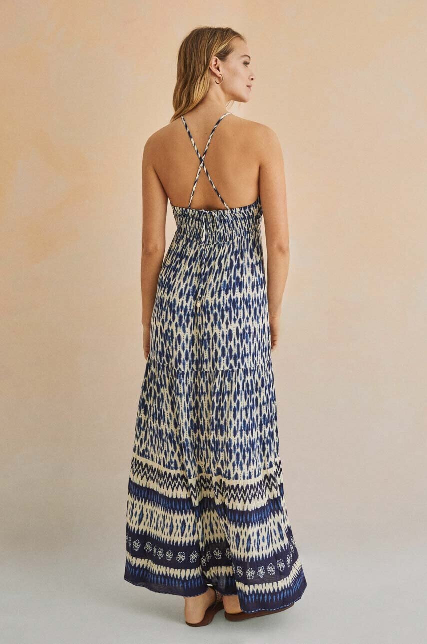 women'secret Рокля PACIFICO в синьо дълъг модел с уголемена кройка 5545141 - Pepit.bg