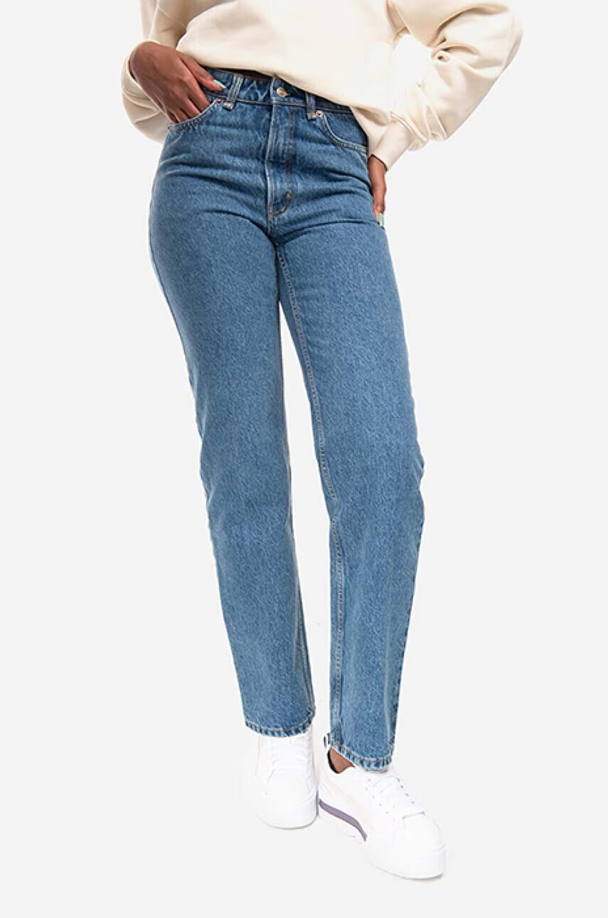 Wood Wood Памучни дънки Ilo Rigid Denim с висока талия - Pepit.bg