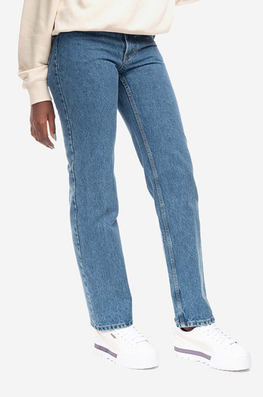 Wood Wood Памучни дънки Ilo Rigid Denim с висока талия - Pepit.bg