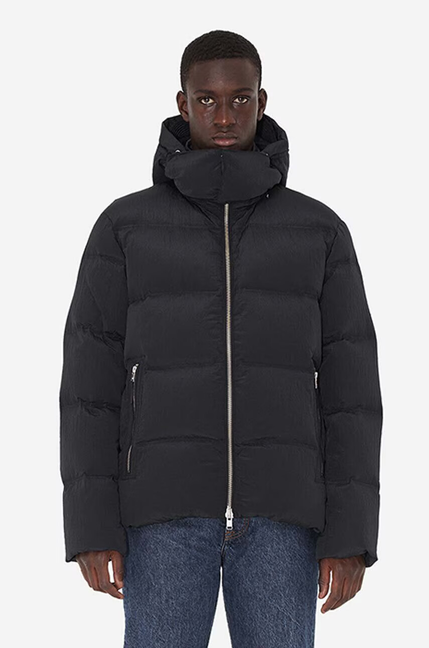 Wood Wood Пухено яке Ventus Tech Stripe Down Jacket в черно зимен модел - Pepit.bg