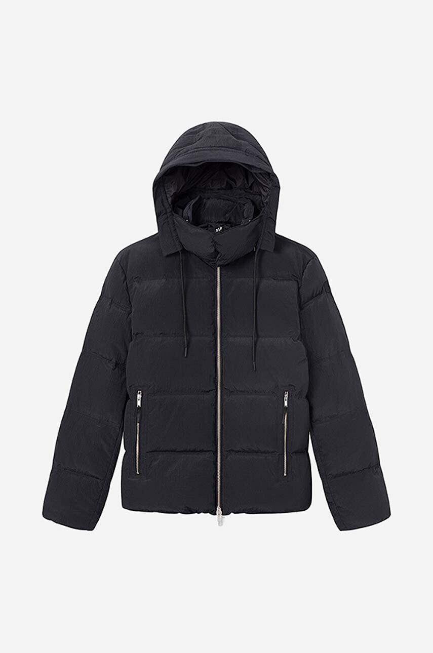 Wood Wood Пухено яке Ventus Tech Stripe Down Jacket в черно зимен модел - Pepit.bg