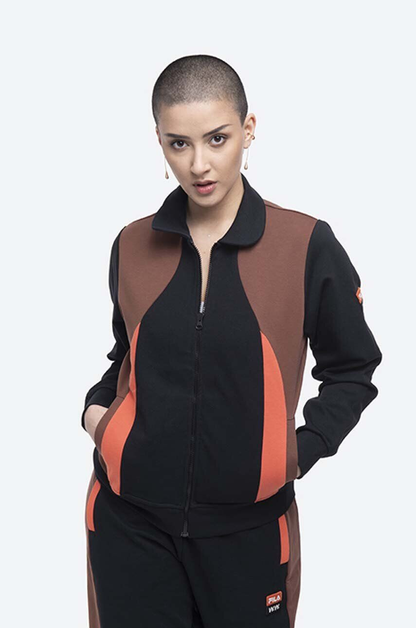 Wood Wood Суичър Fila X Women Evonne Track Jacket 688378 B028 в черно с десен - Pepit.bg