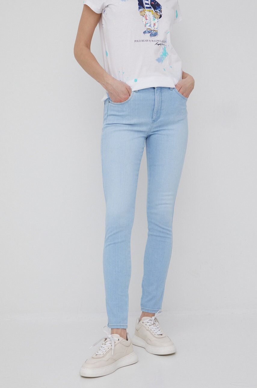 Wrangler Дънки High Rise Skinny Soft Blue дамски с висока талия - Pepit.bg