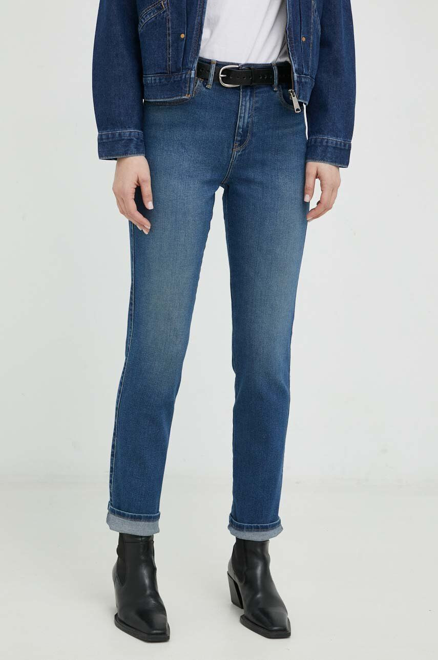 Wrangler Дънки Slim Blue Noise с висока талия - Pepit.bg