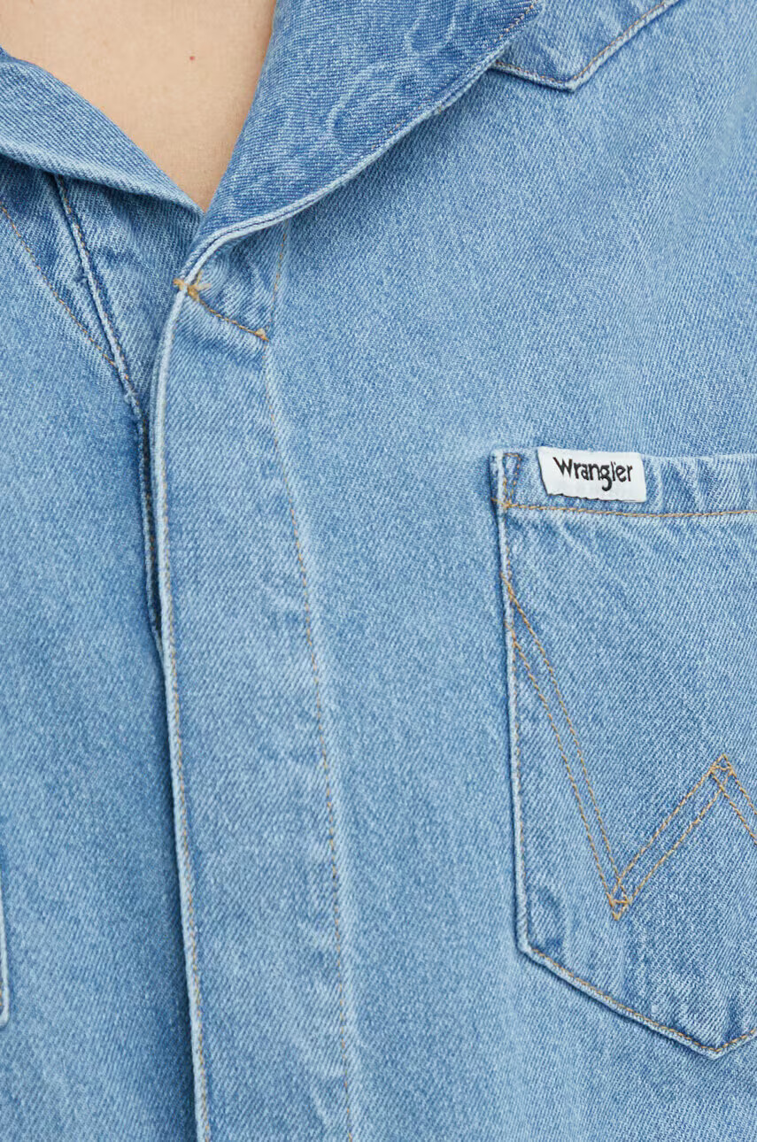 Wrangler Дънков гащеризон в синьо с v-образно деколте - Pepit.bg