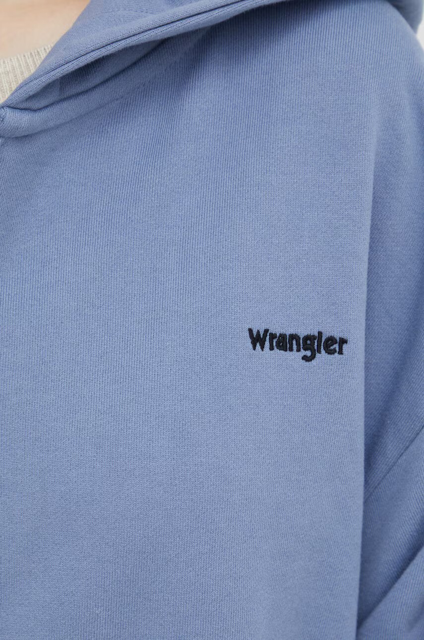 Wrangler Памучен суичър в лилаво с качулка с изчистен дизайн - Pepit.bg