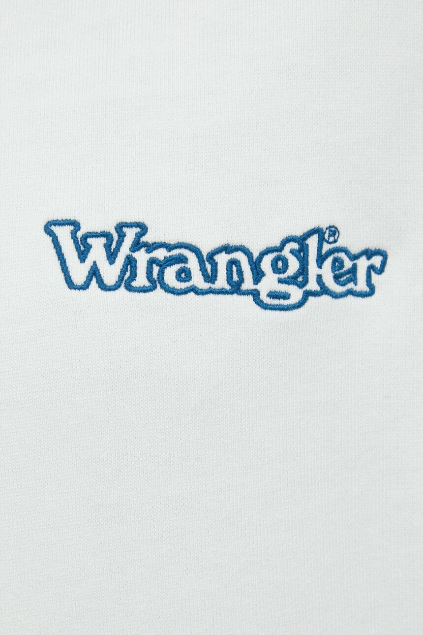 Wrangler Памучен суичър в бяло с апликация - Pepit.bg