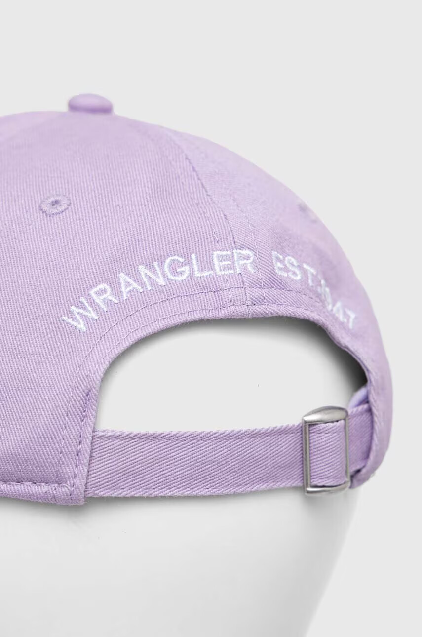 Wrangler Памучна шапка с козирка в лилаво с принт - Pepit.bg
