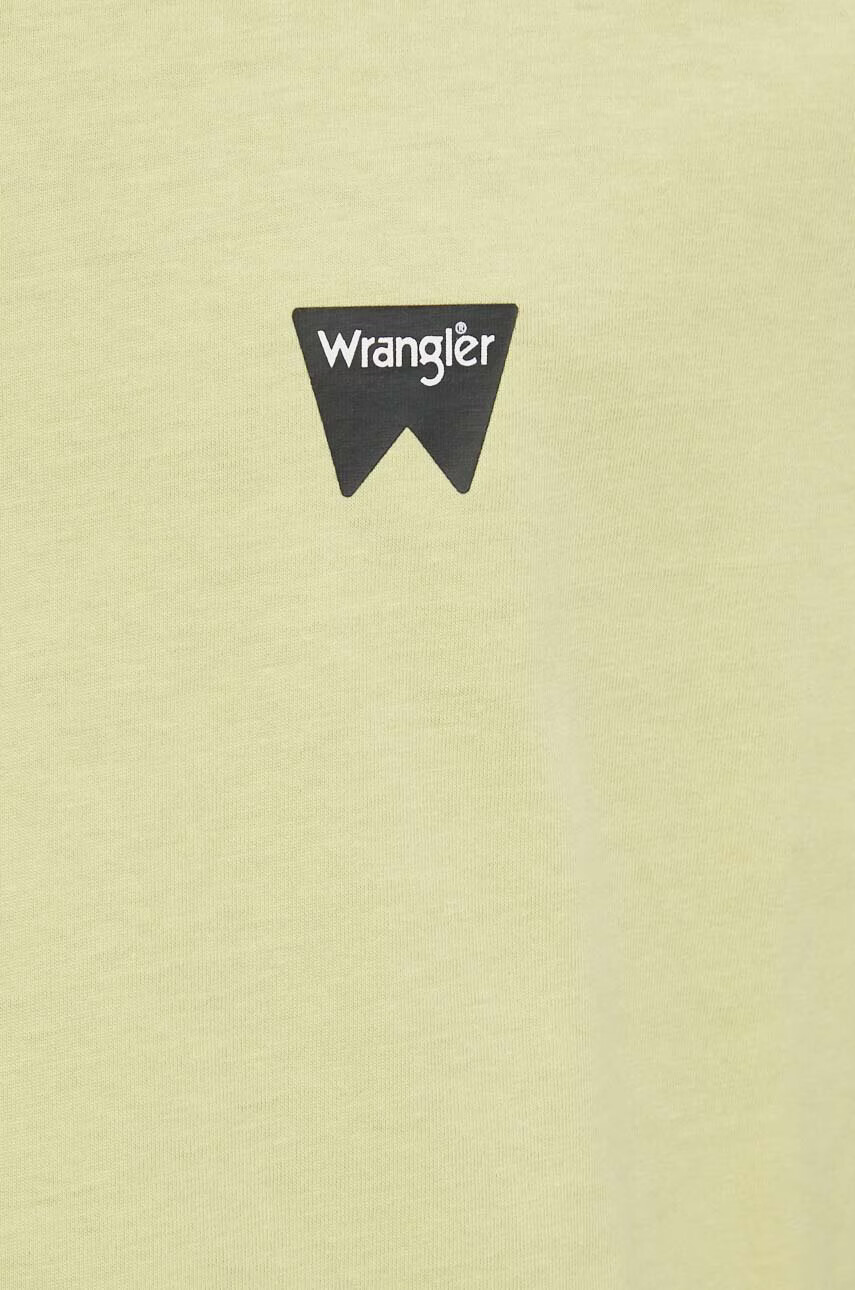Wrangler Памучна тениска в жълто с принт - Pepit.bg