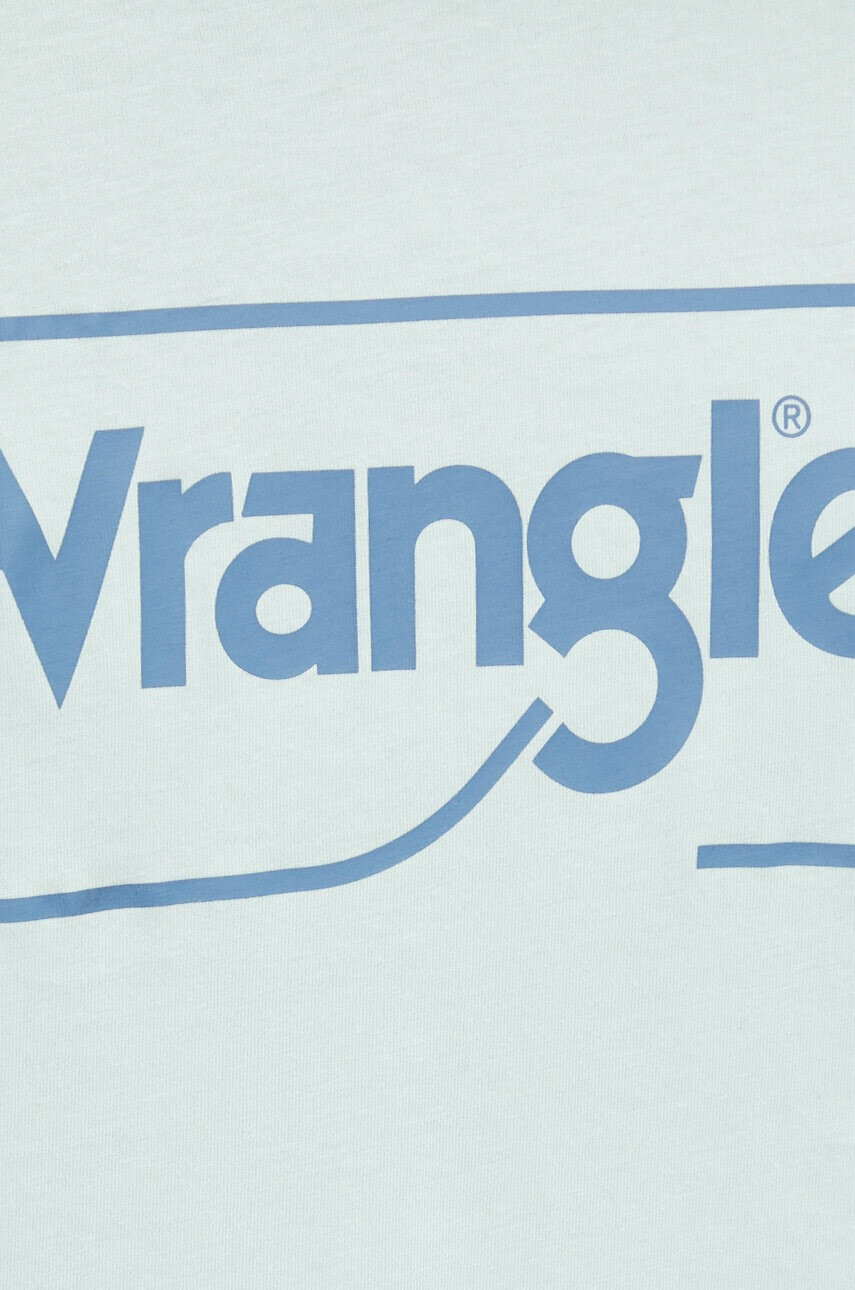 Wrangler Памучна тениска в зелено с принт - Pepit.bg