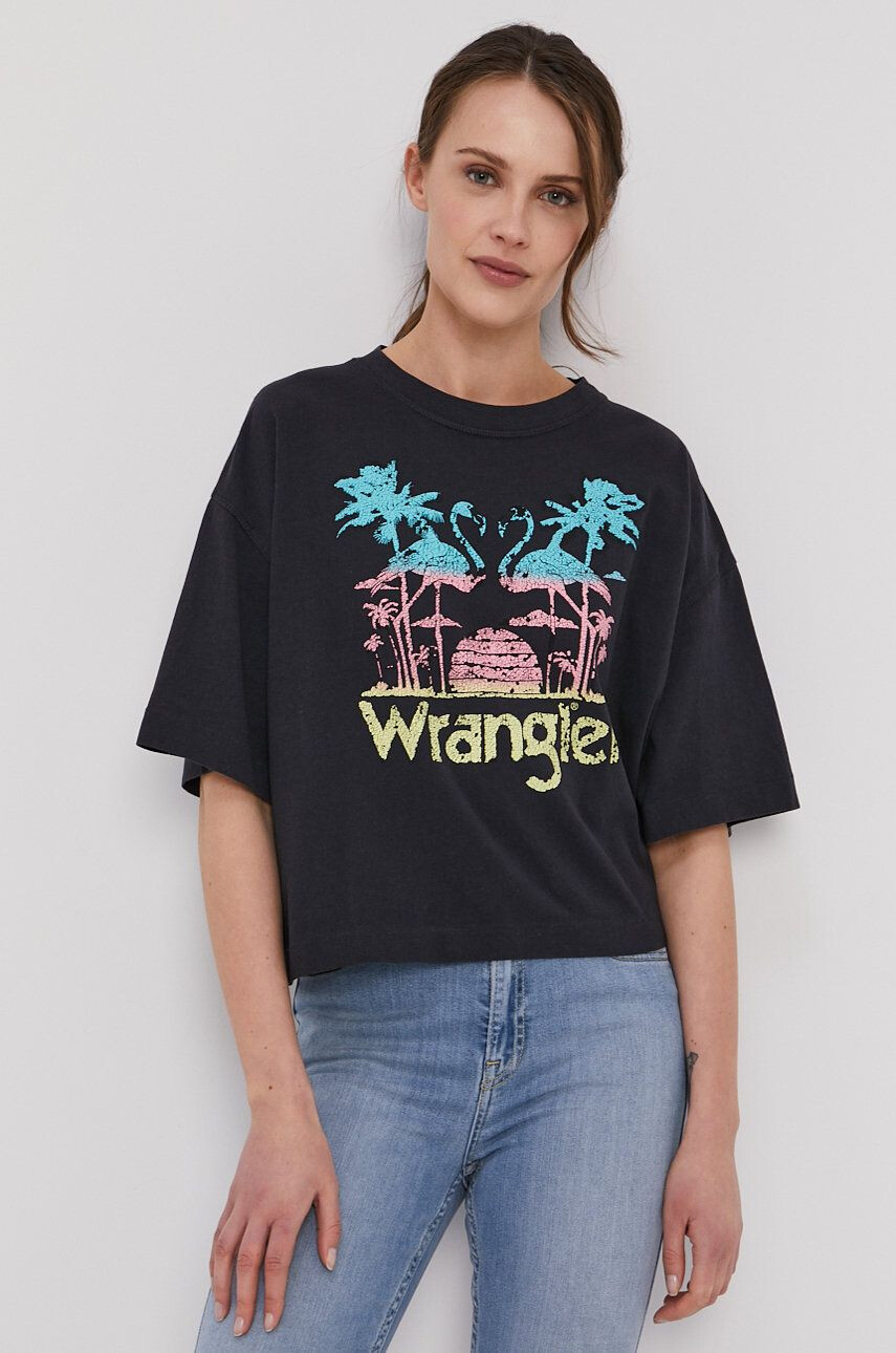 Wrangler Тениска в черно - Pepit.bg