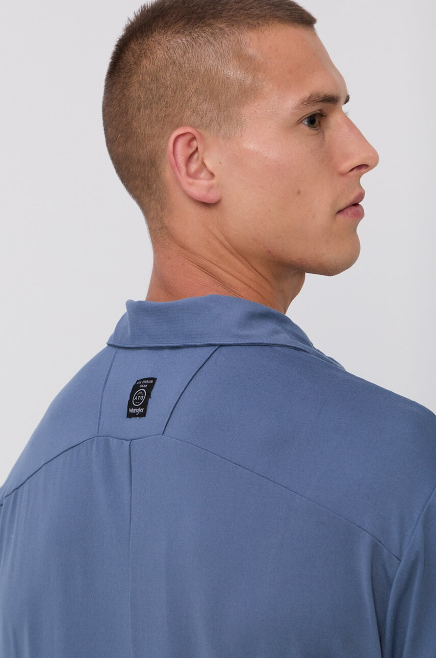 Wrangler Тениска с яка мъжка с апликация - Pepit.bg