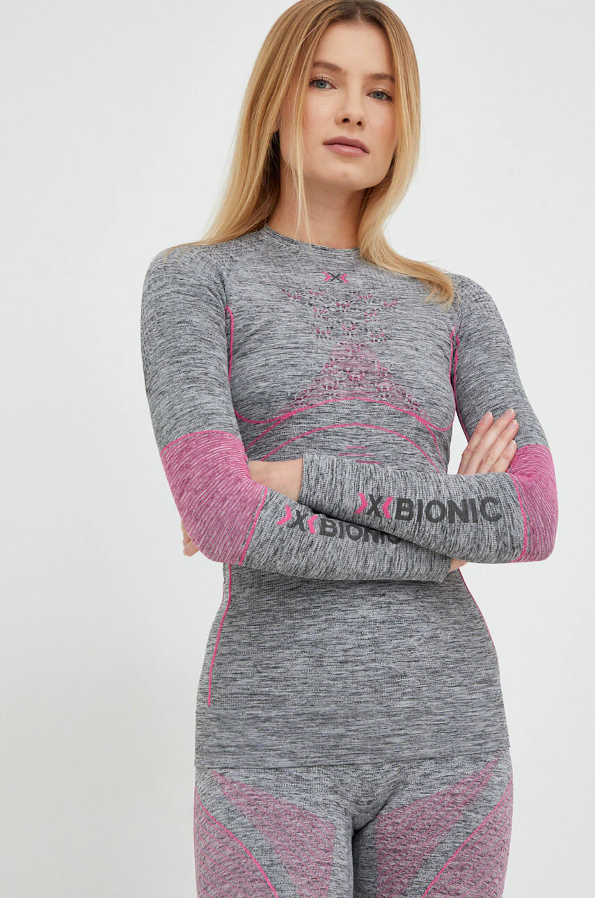 X-bionic Функционална блуза с дълги ръкави Energy Accumulator 4.0 в сиво - Pepit.bg