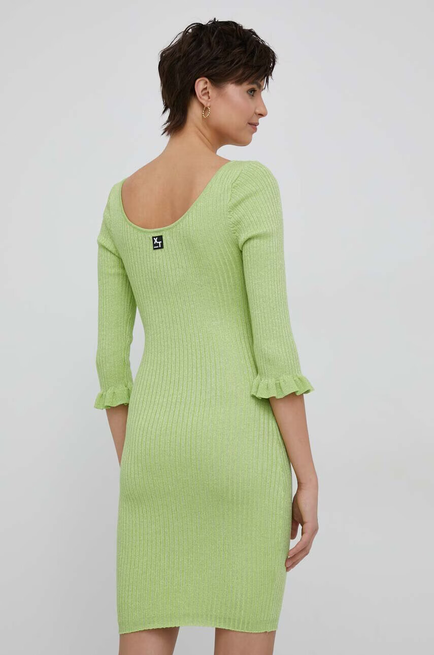 XT Studio Рокля в зелено къс модел с кройка по тялото - Pepit.bg