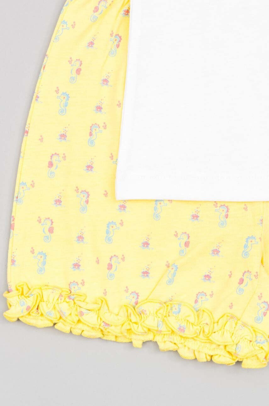 Zippy Детска памучна пижама в жълто с десен - Pepit.bg