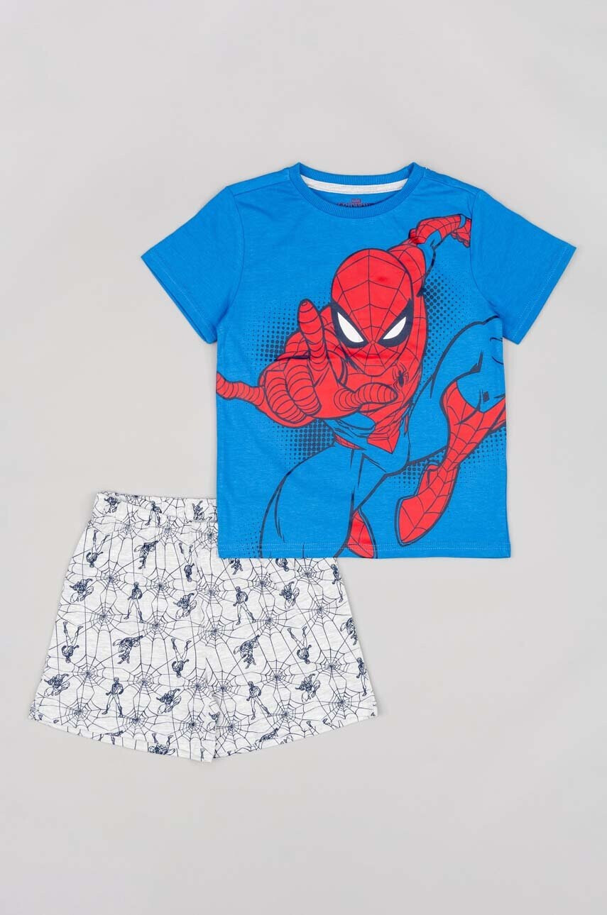Zippy Детска памучна пижама x Spiderman в синьо с десен - Pepit.bg