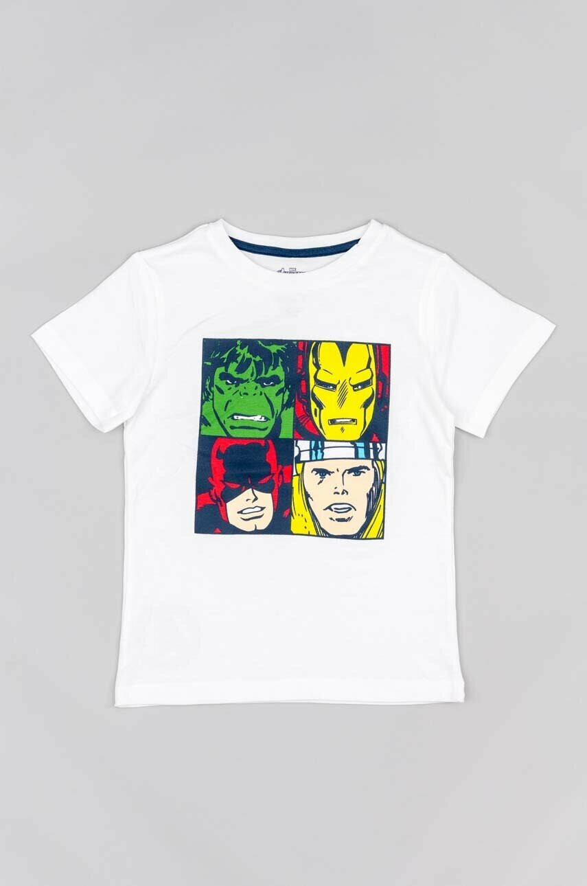 Zippy Детска памучна тениска x Marvel в тъмносиньо с принт - Pepit.bg