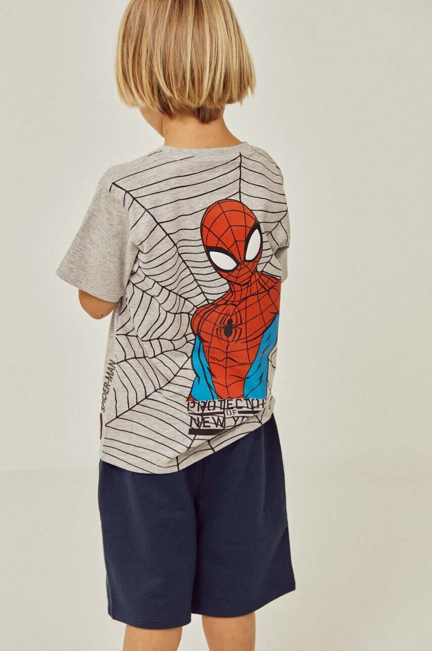 Zippy Детска памучна тениска x Spiderman в сиво с принт - Pepit.bg