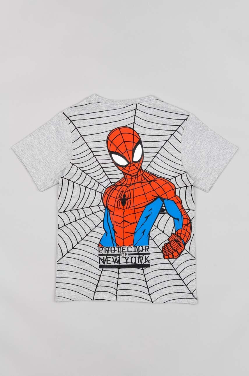 Zippy Детска памучна тениска x Spiderman в сиво с принт - Pepit.bg