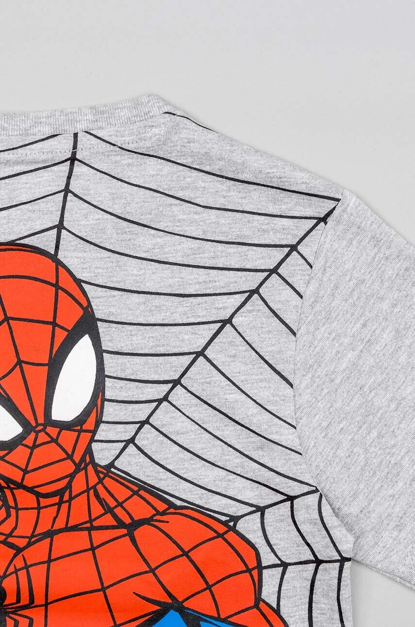 Zippy Детска памучна тениска x Spiderman в сиво с принт - Pepit.bg