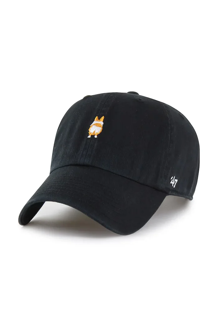 47 brand Памучна шапка с козирка Dog Base Runner Icon в черно XXD-BSRIC13GWS-BK