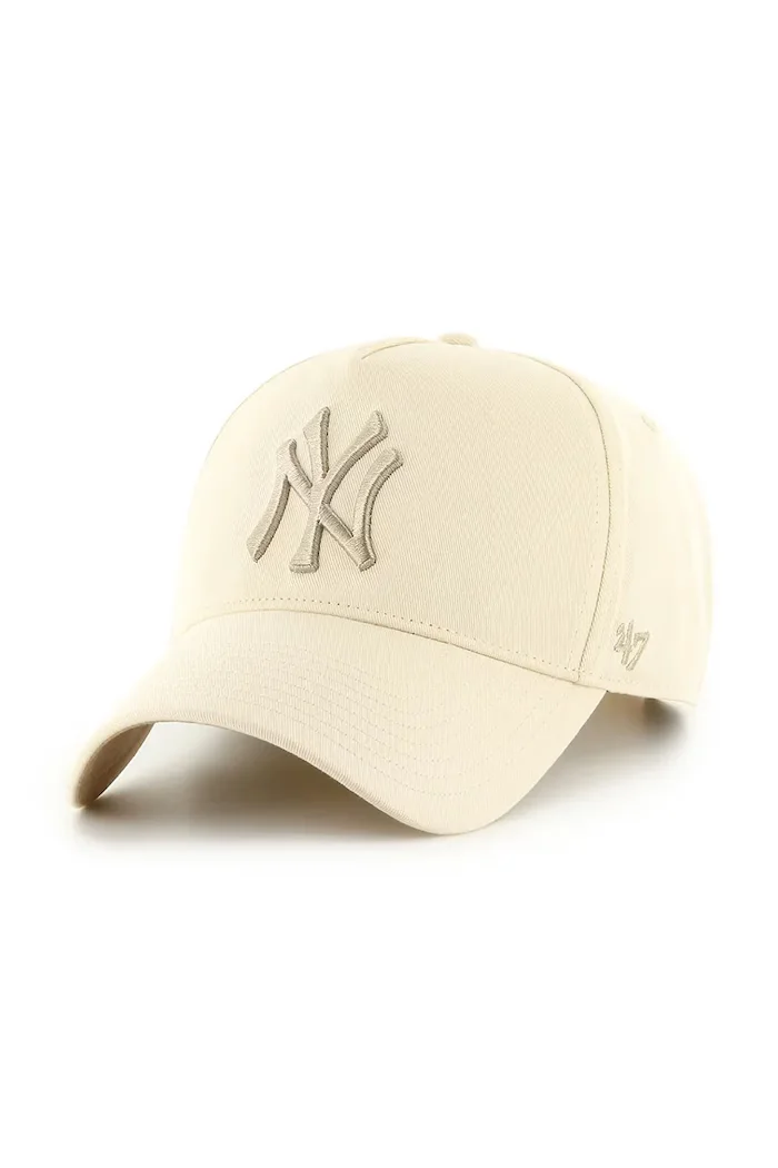 47 brand Памучна шапка с козирка MLB New York Yankees в бежово BCPTN-MDTTC17GWP-NT08