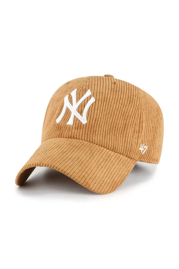 47 brand шапка с козирка от джинсова материя MLB New York Yankees кафява B-THCKC17EWS-QL
