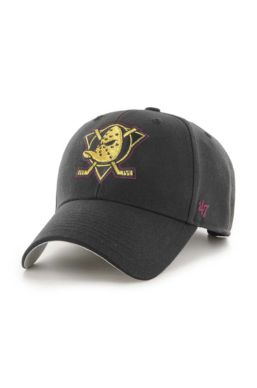 47 brand Шапка с козирка с вълна NHL Anaheim Ducks