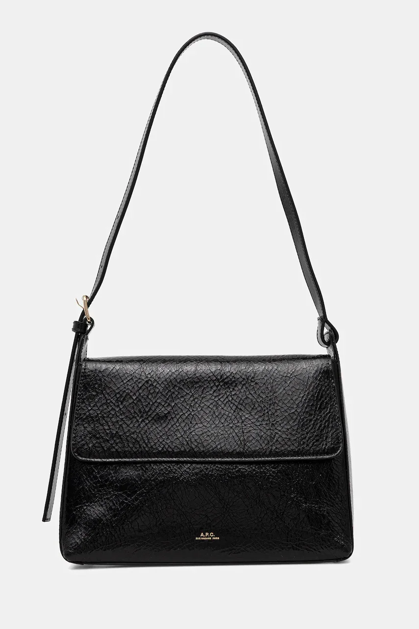 A.P.C. Кожена чанта sac virginie flap