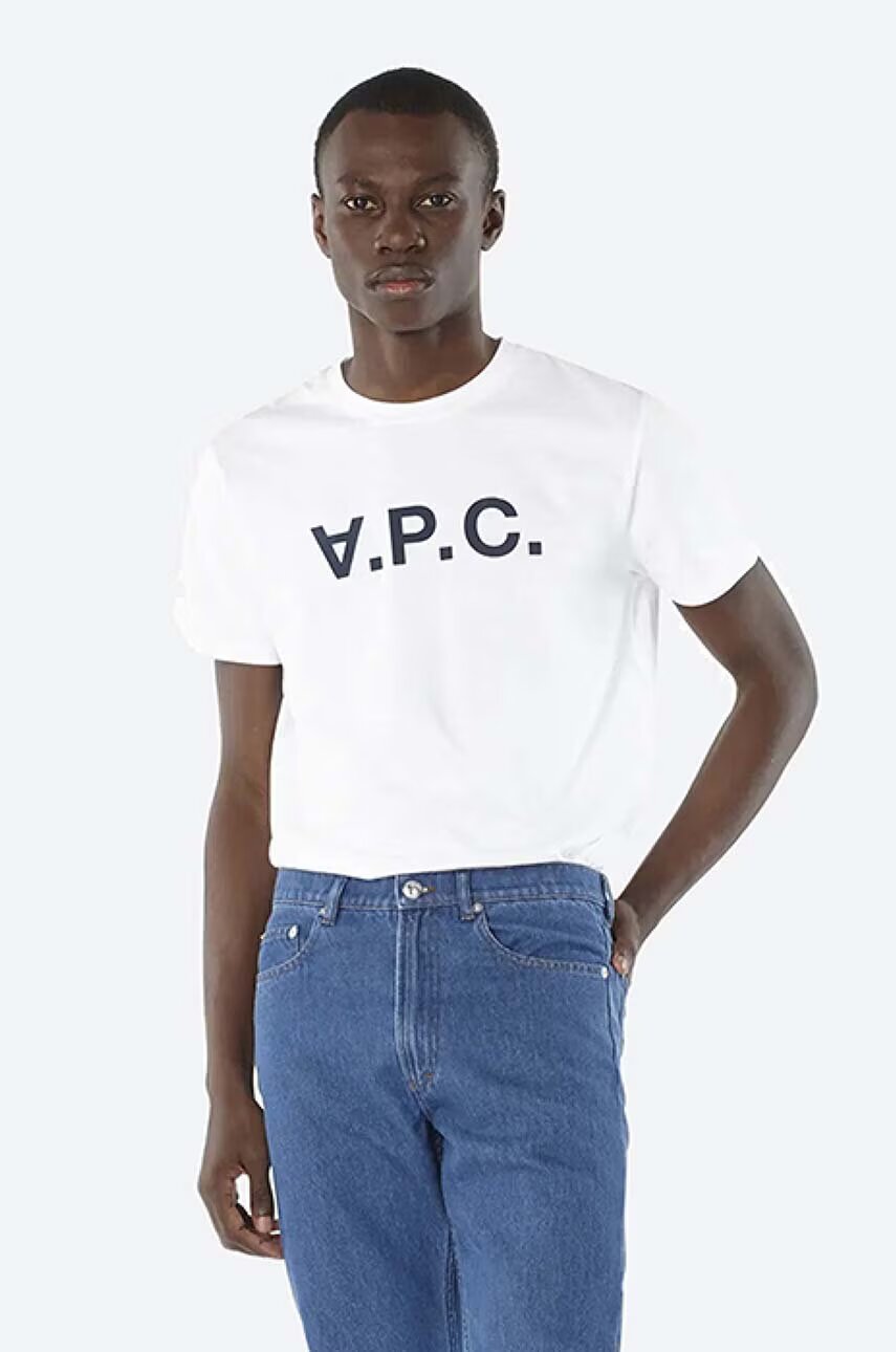 A.P.C. Памучна тениска Vpc Blanc