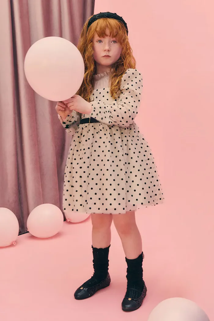 Abel&Lula разкроена рокля бежова на цветя 5532