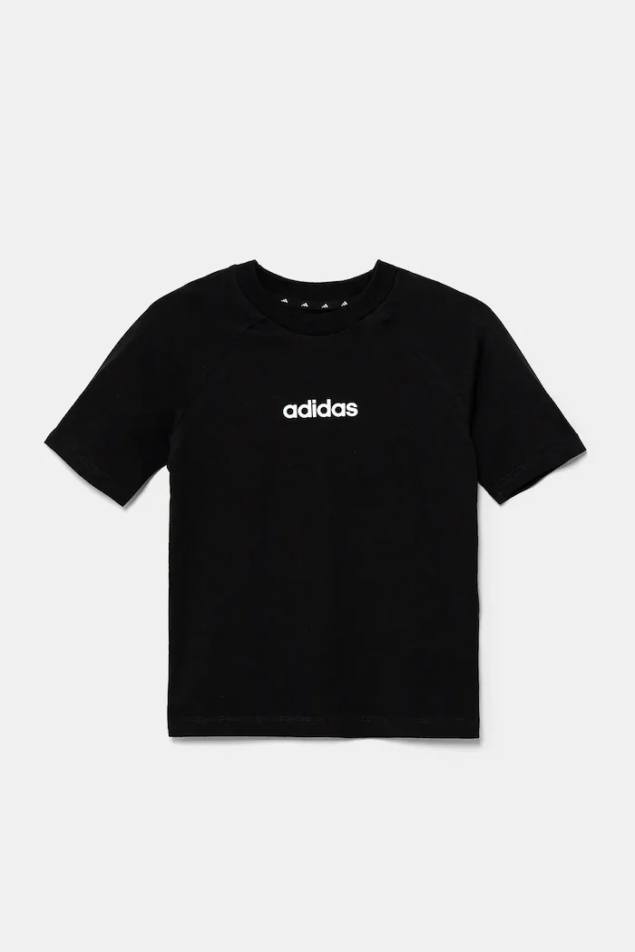 adidas Детска памучна тениска в черно с принт JC9753