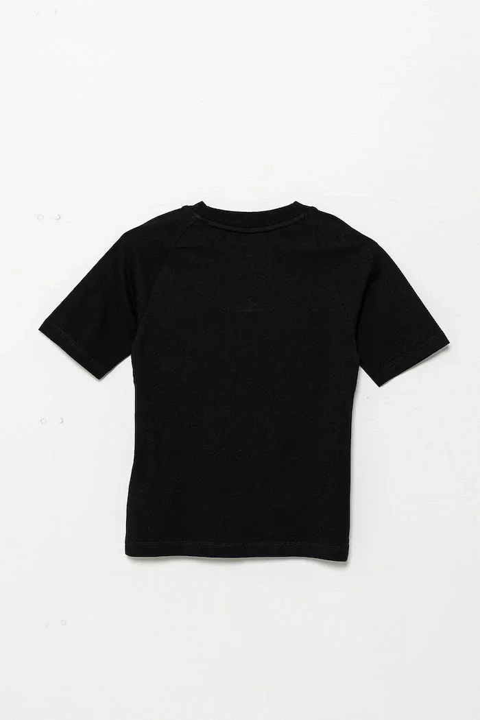 adidas Детска памучна тениска в черно с принт JC9753