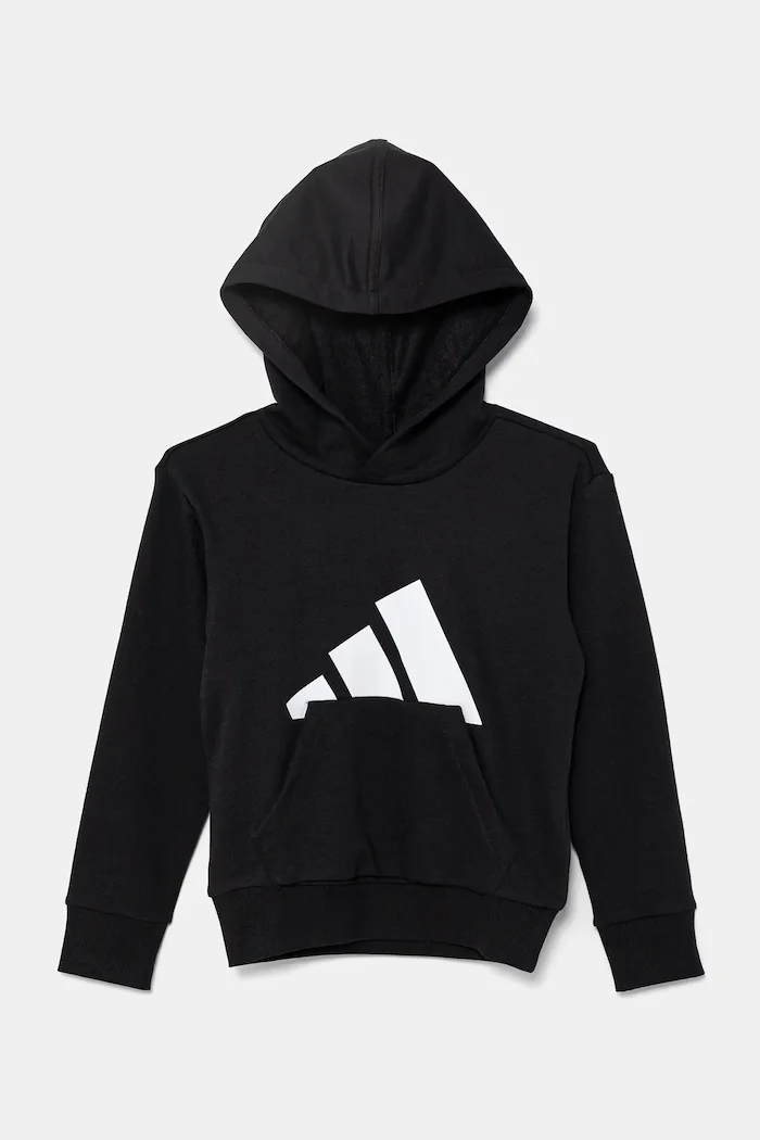 adidas Детски суичър в черно с качулка с принт JC9667