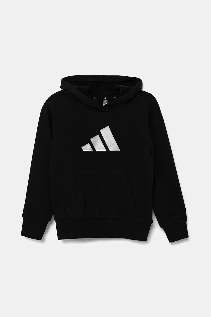 adidas Детски суичър в черно с качулка с принт JV5267