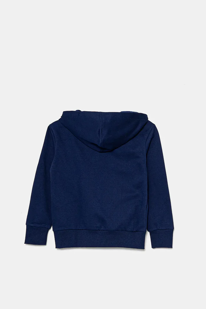 adidas Детски суичър в синьо с качулка с апликация JY0612