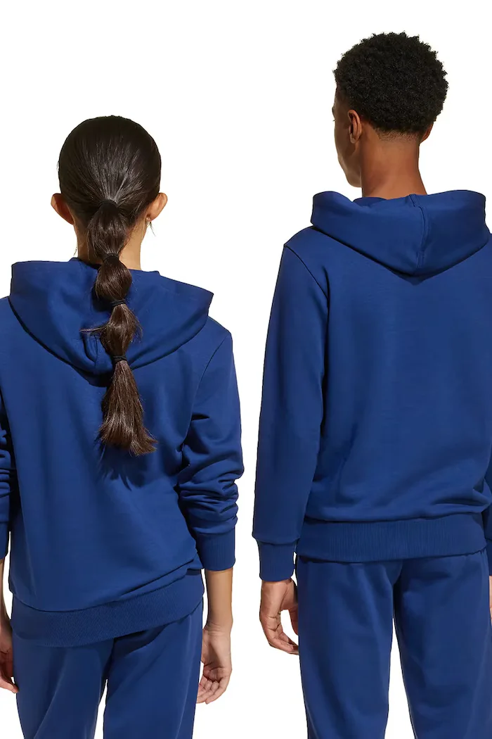 adidas Детски суичър в синьо с качулка с апликация JY0612