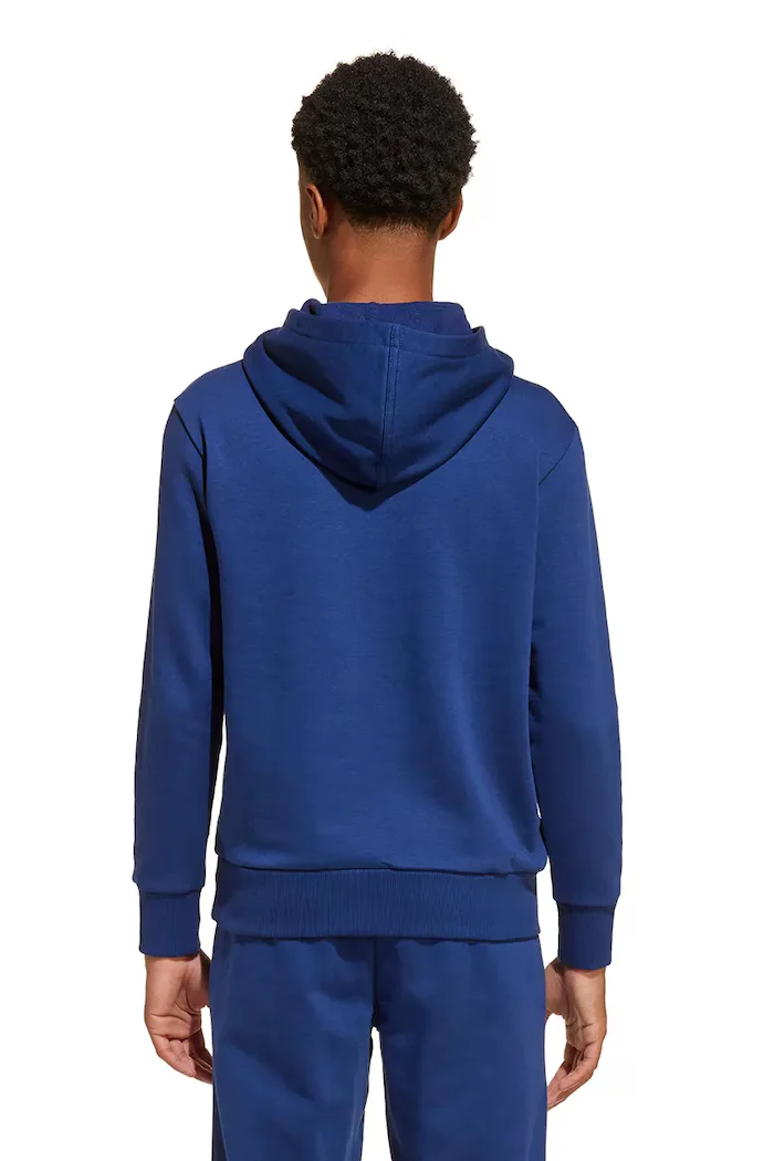 adidas Детски суичър в синьо с качулка с апликация JY0612