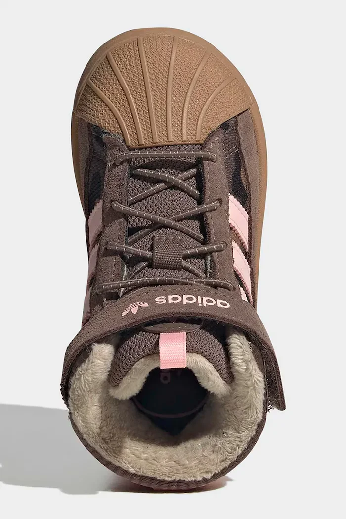 adidas Originals боти с връзки за деца SUPERSTAR WINTER TREK розови от кожа KH9795