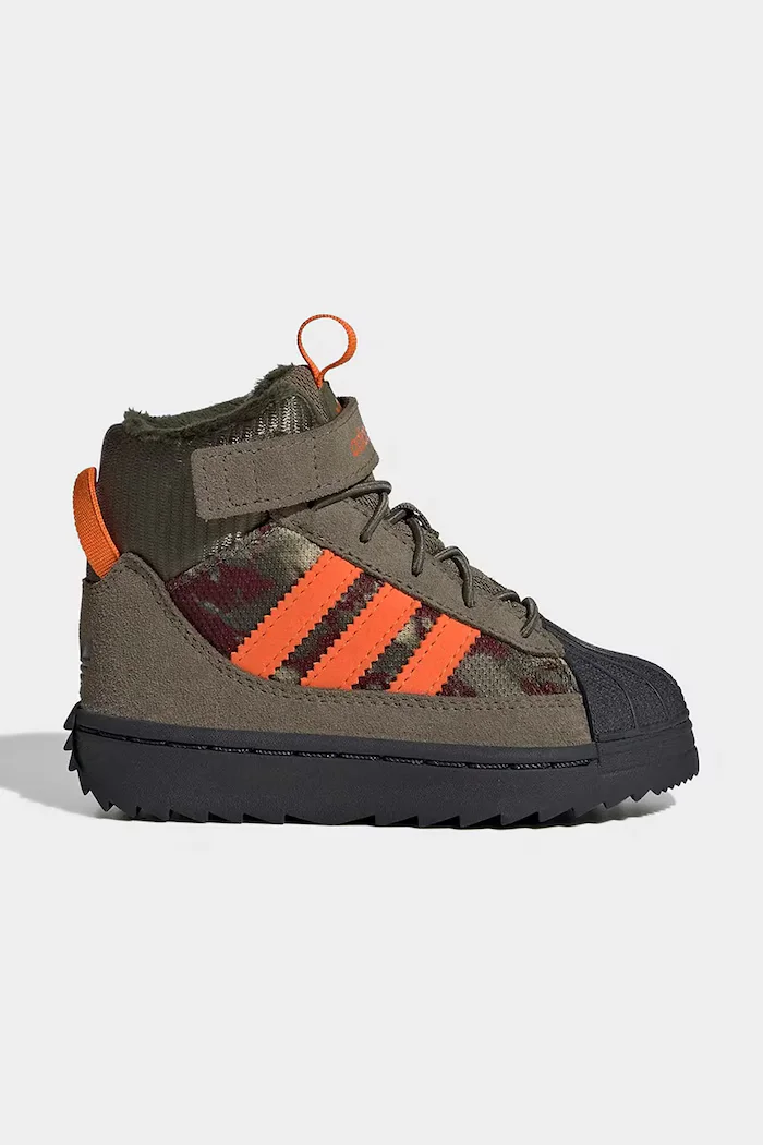 adidas Originals боти с връзки за деца SUPERSTAR WINTER TREK зелени KH9794