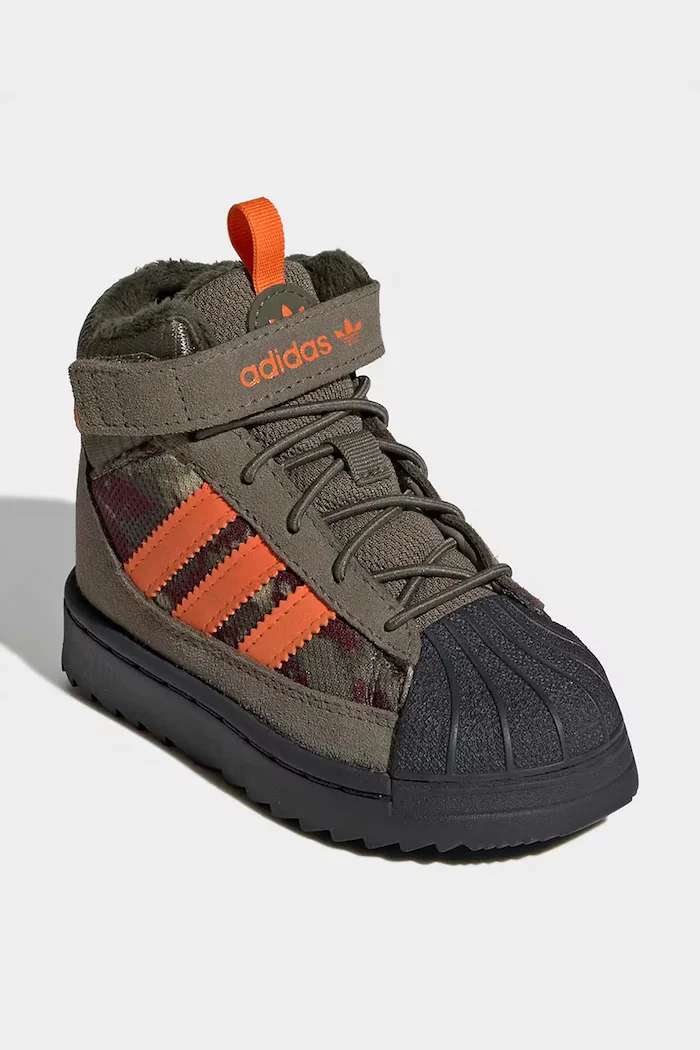adidas Originals боти с връзки за деца SUPERSTAR WINTER TREK зелени KH9794