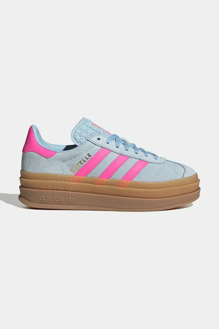 adidas Originals GAZELLE BOLD маратонки за деца от велур сини KI9837