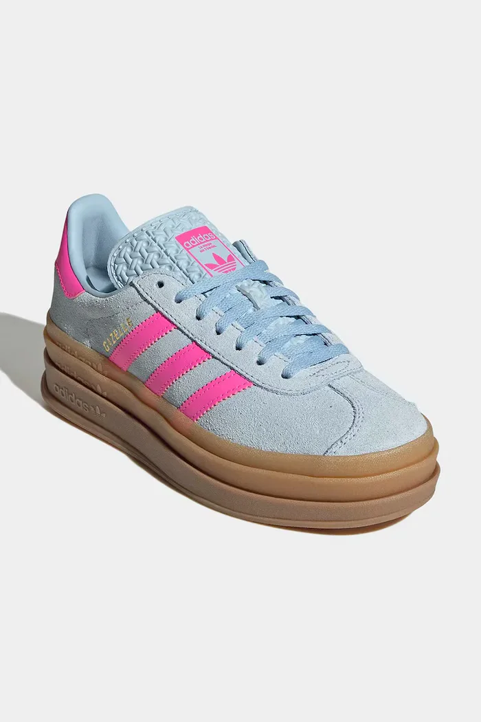adidas Originals GAZELLE BOLD маратонки за деца от велур сини KI9837